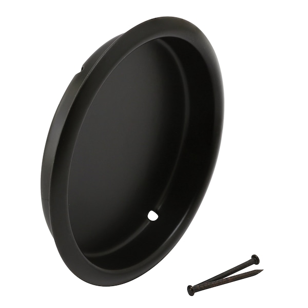Closet Door Finger Pull, 2-1/8 in., Matte Black Finish (5 Pack)